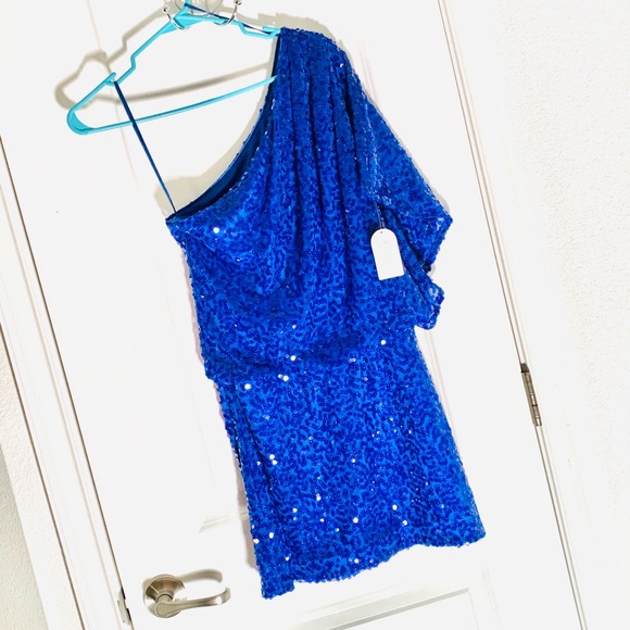 BLUE SEQUINED JESSICA SIMPSON DRESS - Picture 2 of 9